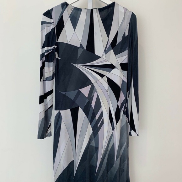 EMILIO PUCCI BLACK MULTI DRESS MODEL 46RL22 SIZE IT 42 / US 8 - Picture 8 of 16